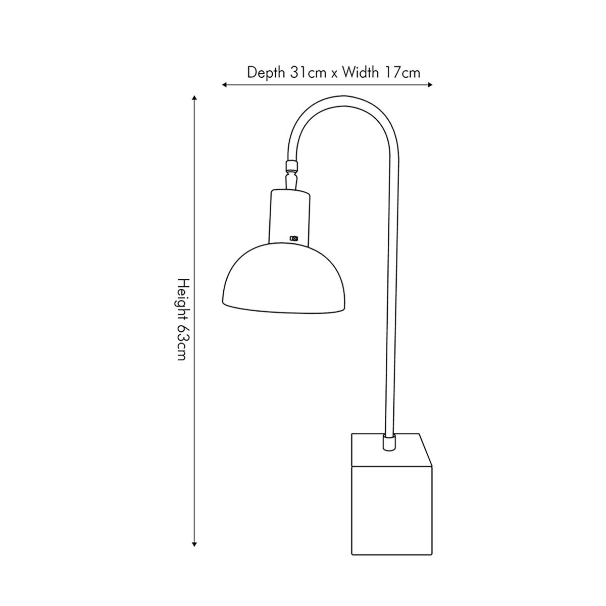 Mayfair Matt Black Domed Task Table Lamp Black – image 6