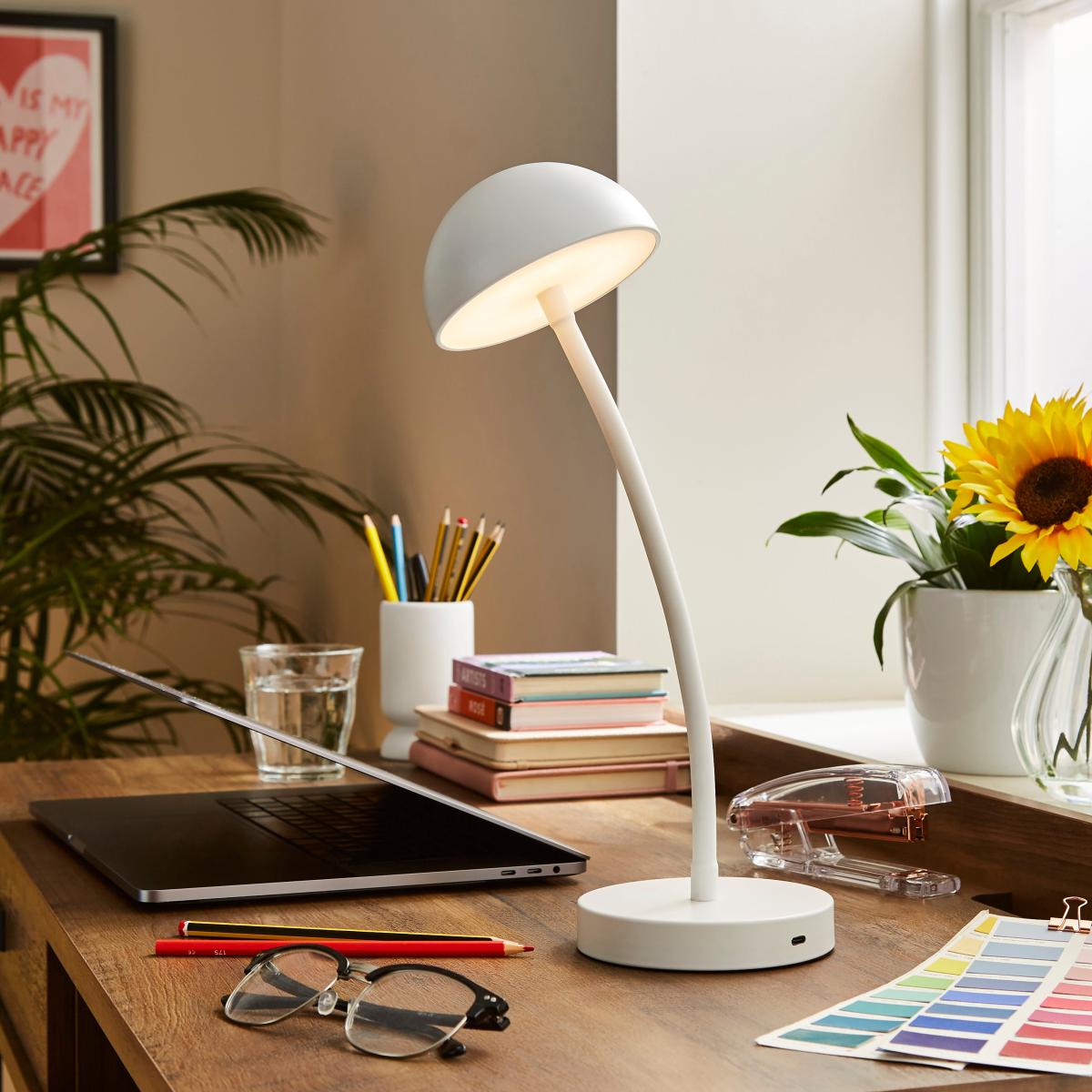 Kimi Adjustable Rechargeable Touch Dimmable Table Lamp White – image 5