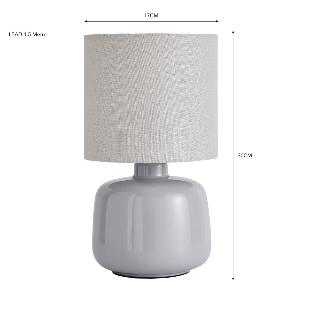 Oslo Dove Grey Ceramic Table Lamp Grey – image 4