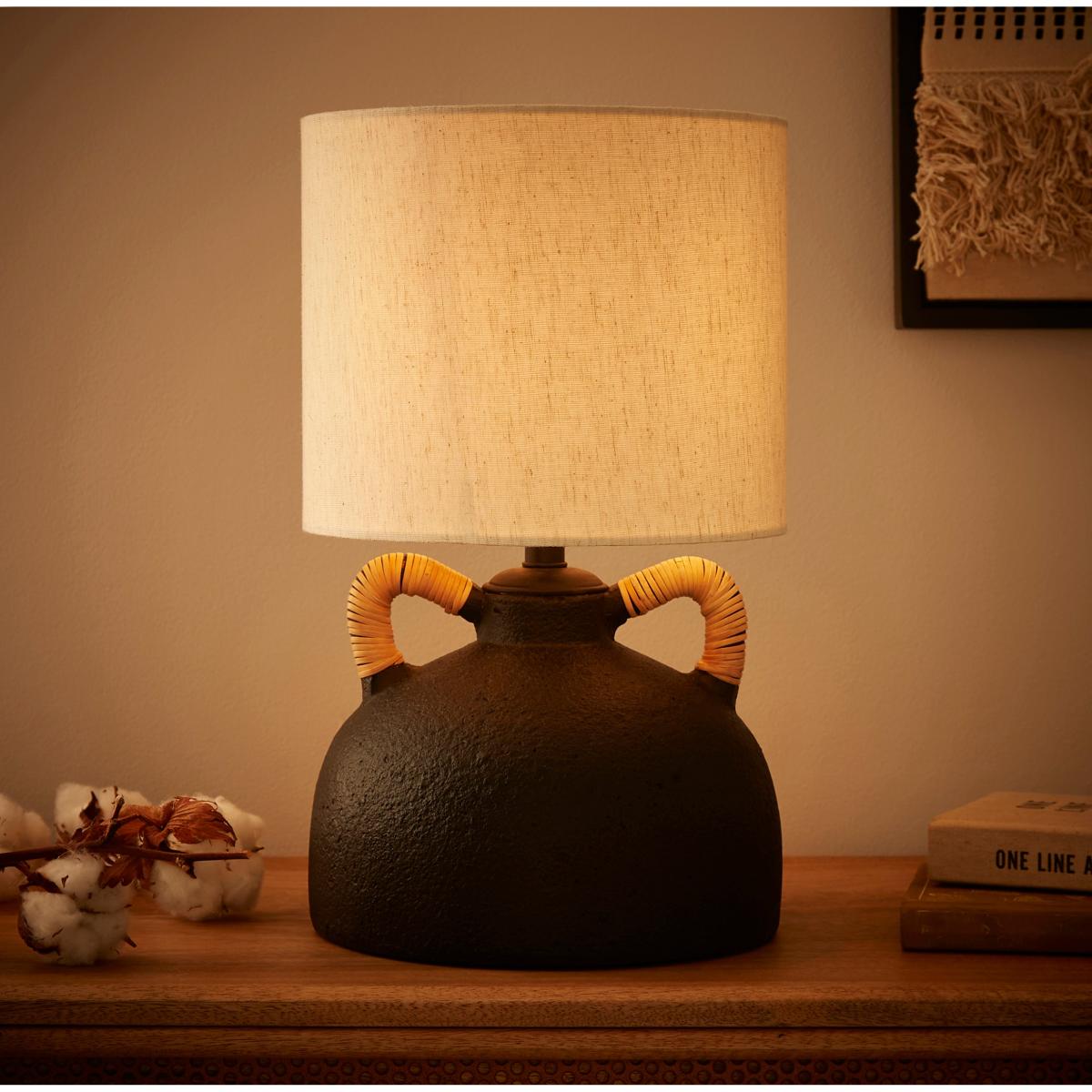 Zuri Traditional Ceramic Handle Table Lamp Black – image 2