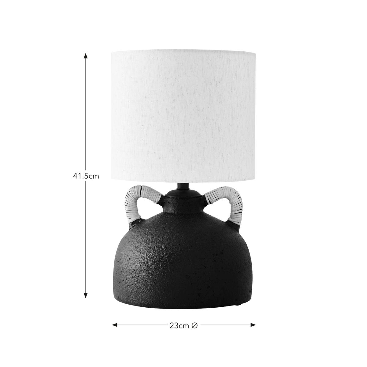 Zuri Traditional Ceramic Handle Table Lamp Black – image 8
