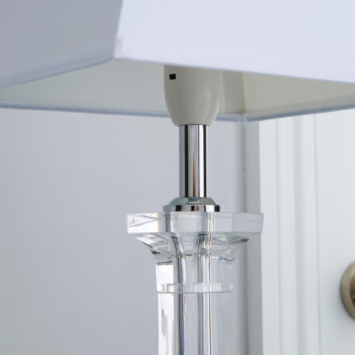 Square Clear Table Lamp White – image 4