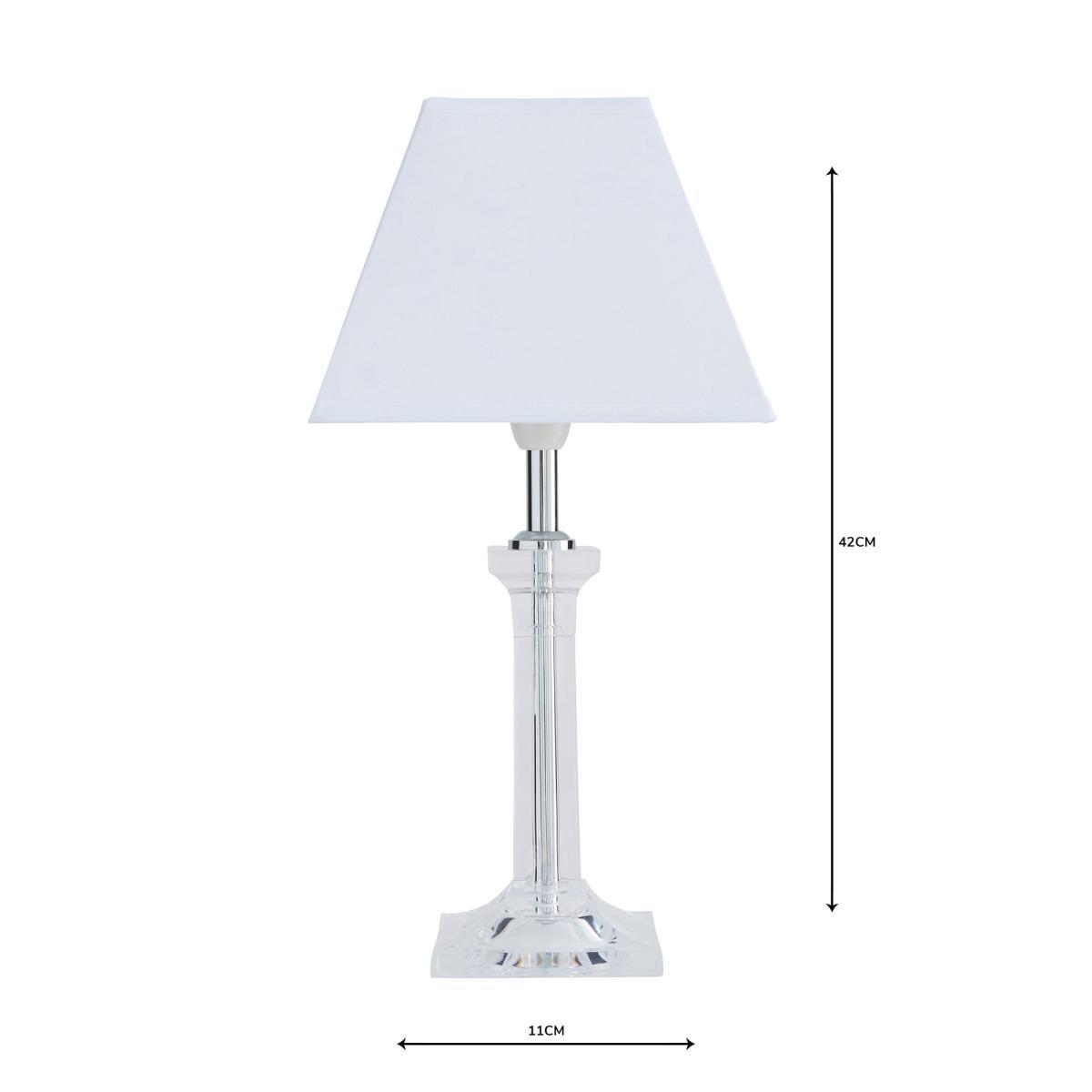 Square Clear Table Lamp White – image 5