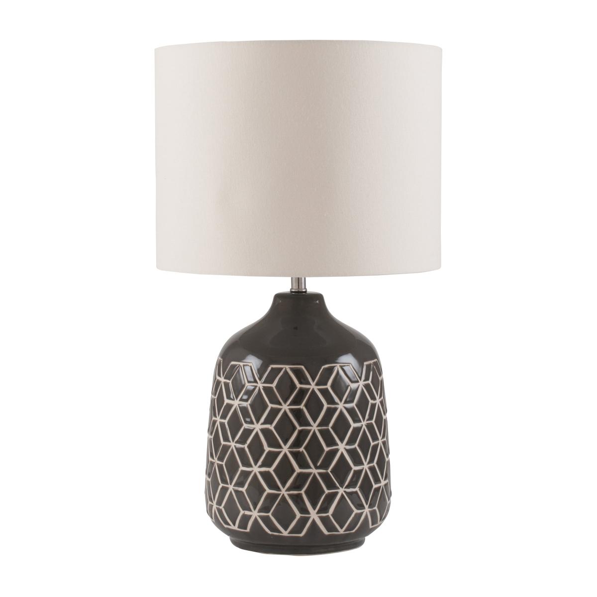 Athena Geo Ceramic Table Lamp Grey – image 2