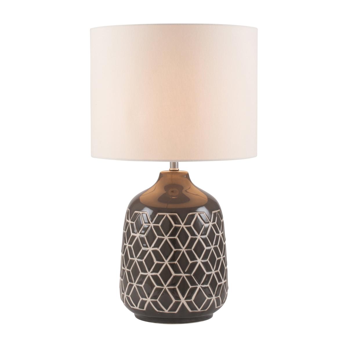 Athena Geo Ceramic Table Lamp Grey – image 3