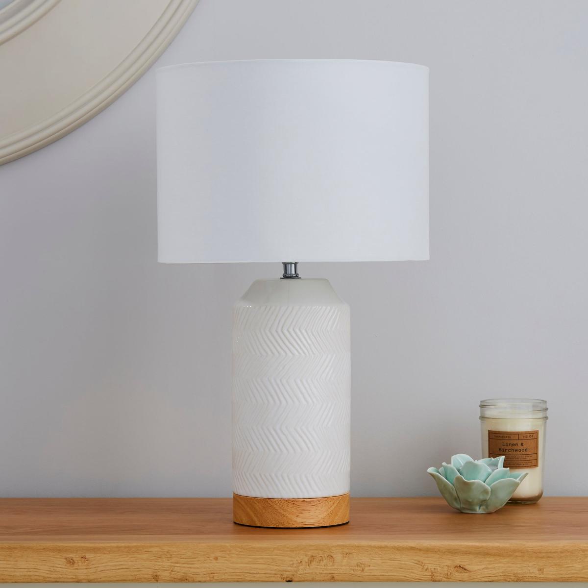 Bibi Ceramic White Table Lamp Cream – image 2