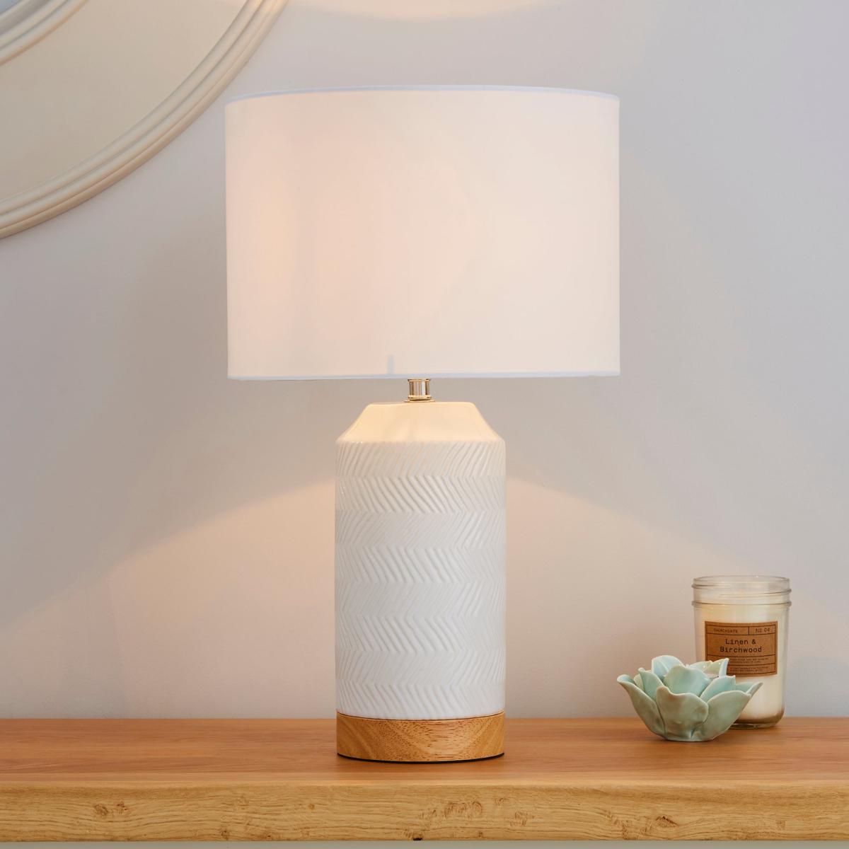 Bibi Ceramic White Table Lamp Cream – image 1