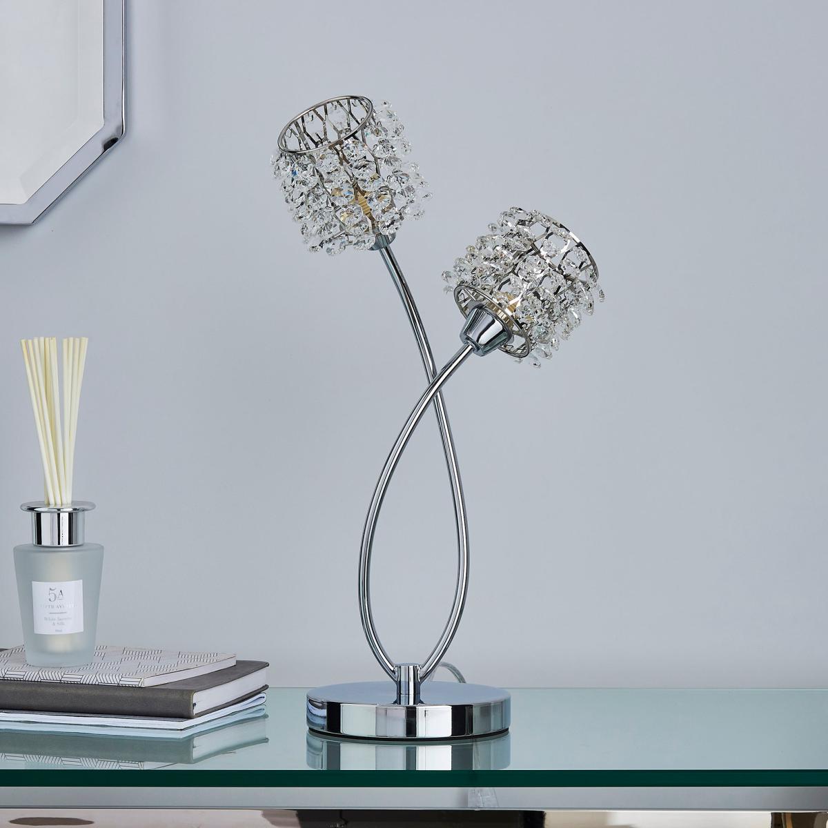 Jaimee 2 Light Chrome Table Lamp Chrome – image 2