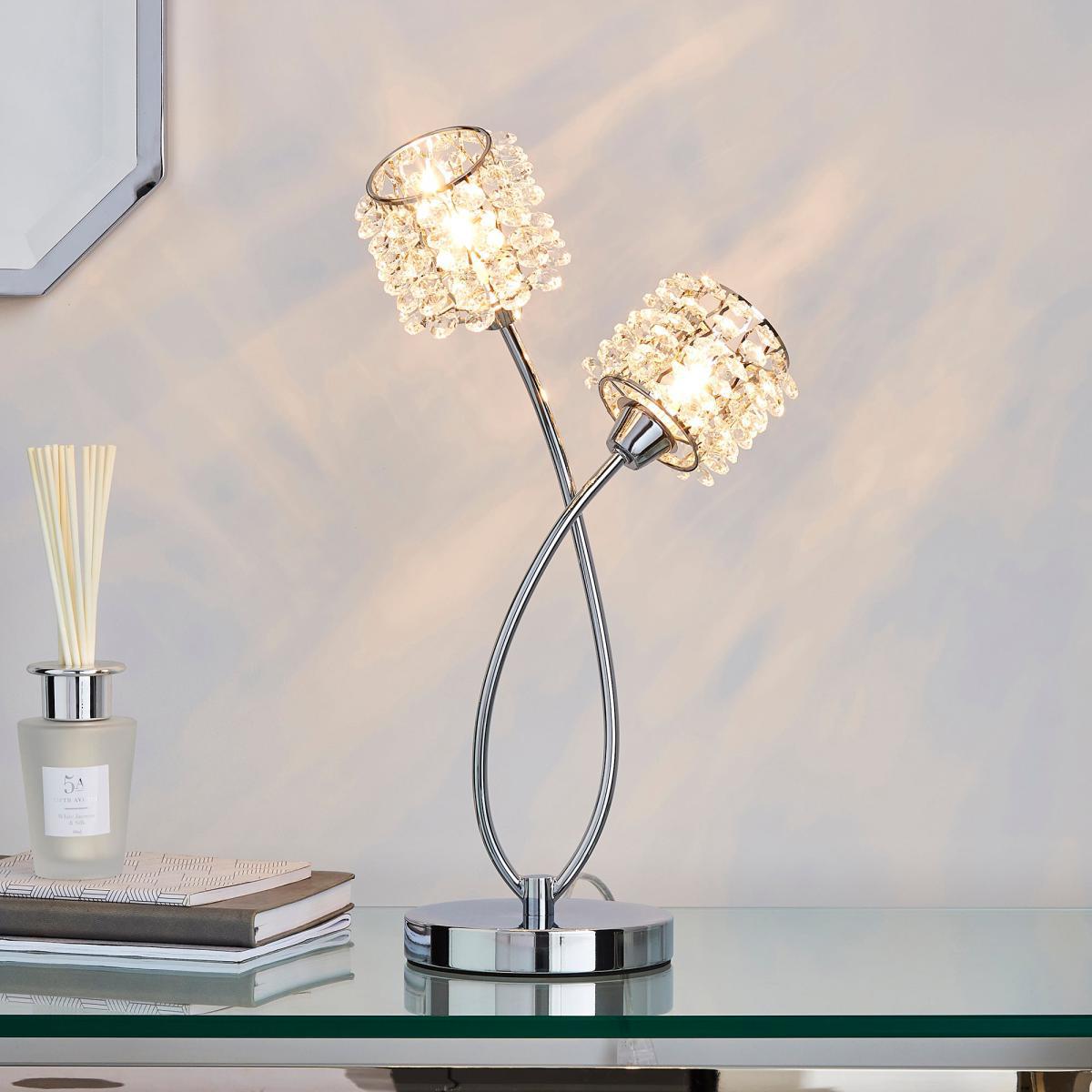 Jaimee 2 Light Chrome Table Lamp Chrome – image 1