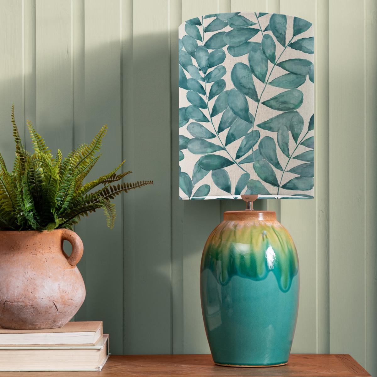 Eucalypt Table Lamp with Rowan Shade Rowan Aqua Blue – image 1