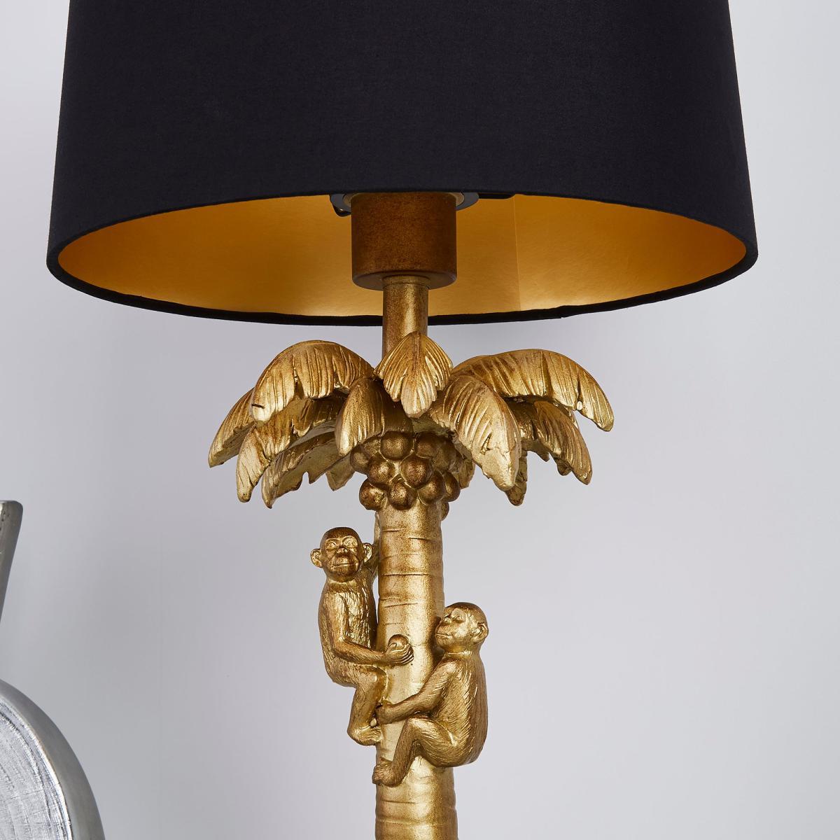 Odisha Monkey on Palm Tree Table Lamp Gold – image 4