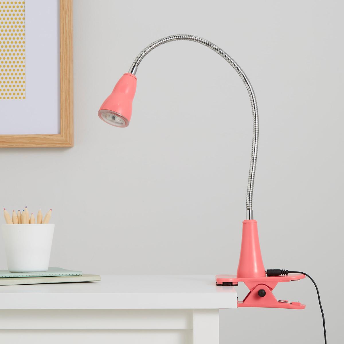Clip on Integrated LED USB Task Lamp Pink – image 2