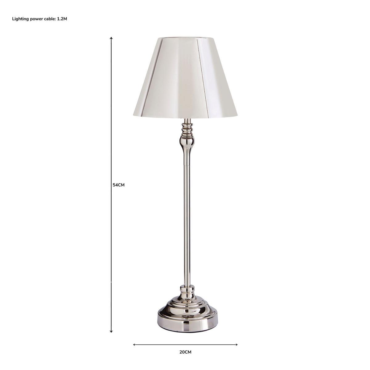 Dorma Bedford Table Lamp Polished Nickel Silver and Grey – image 7