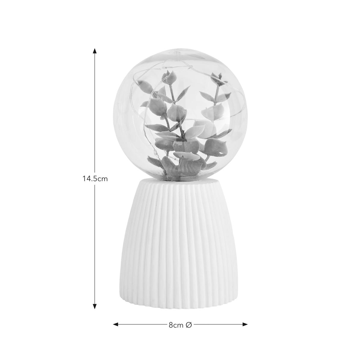 Faux Terrarium Ribbed Battery Table Lamp White – image 4