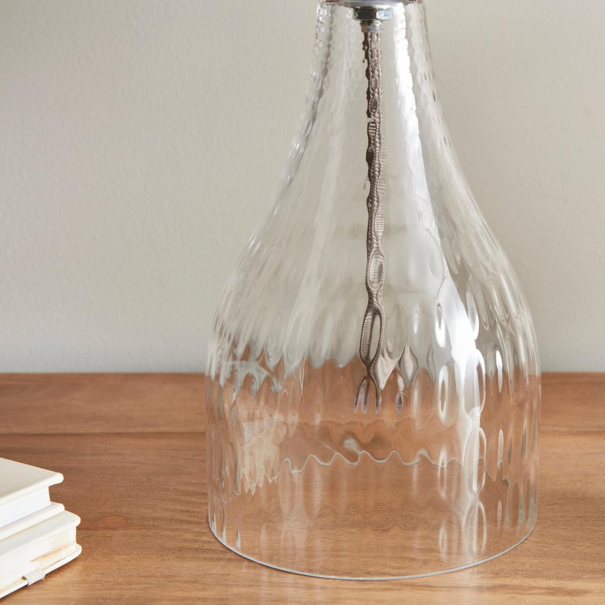 Hannam Recycled Glass Bottle Table Lamp, Small Clear – image 4