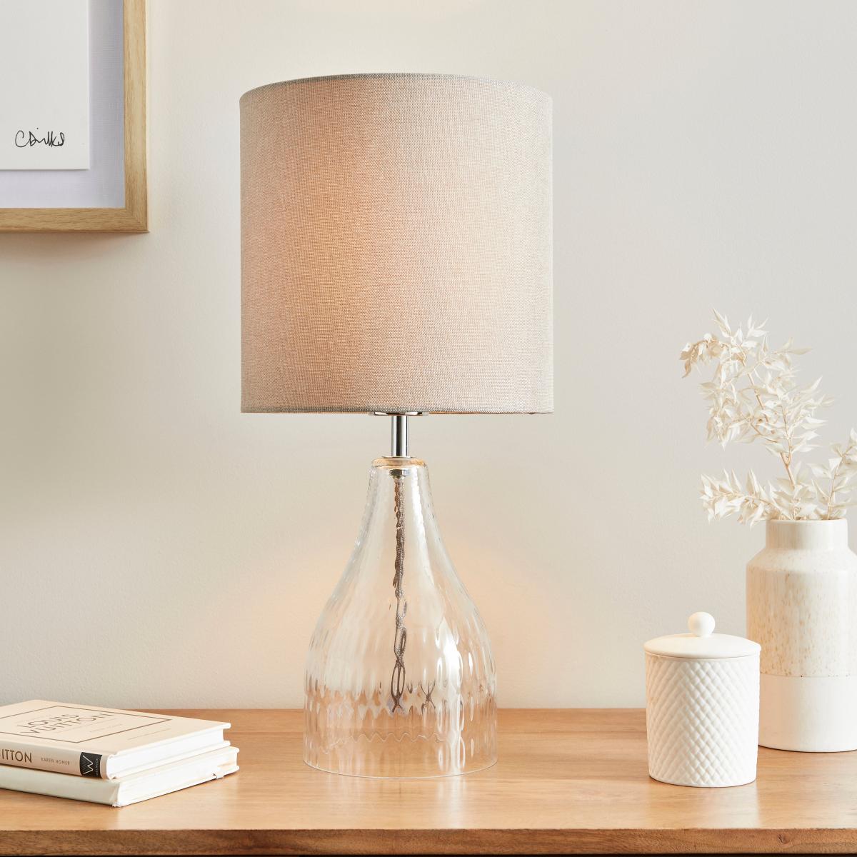 Hannam Recycled Glass Bottle Table Lamp, Small Clear – image 1