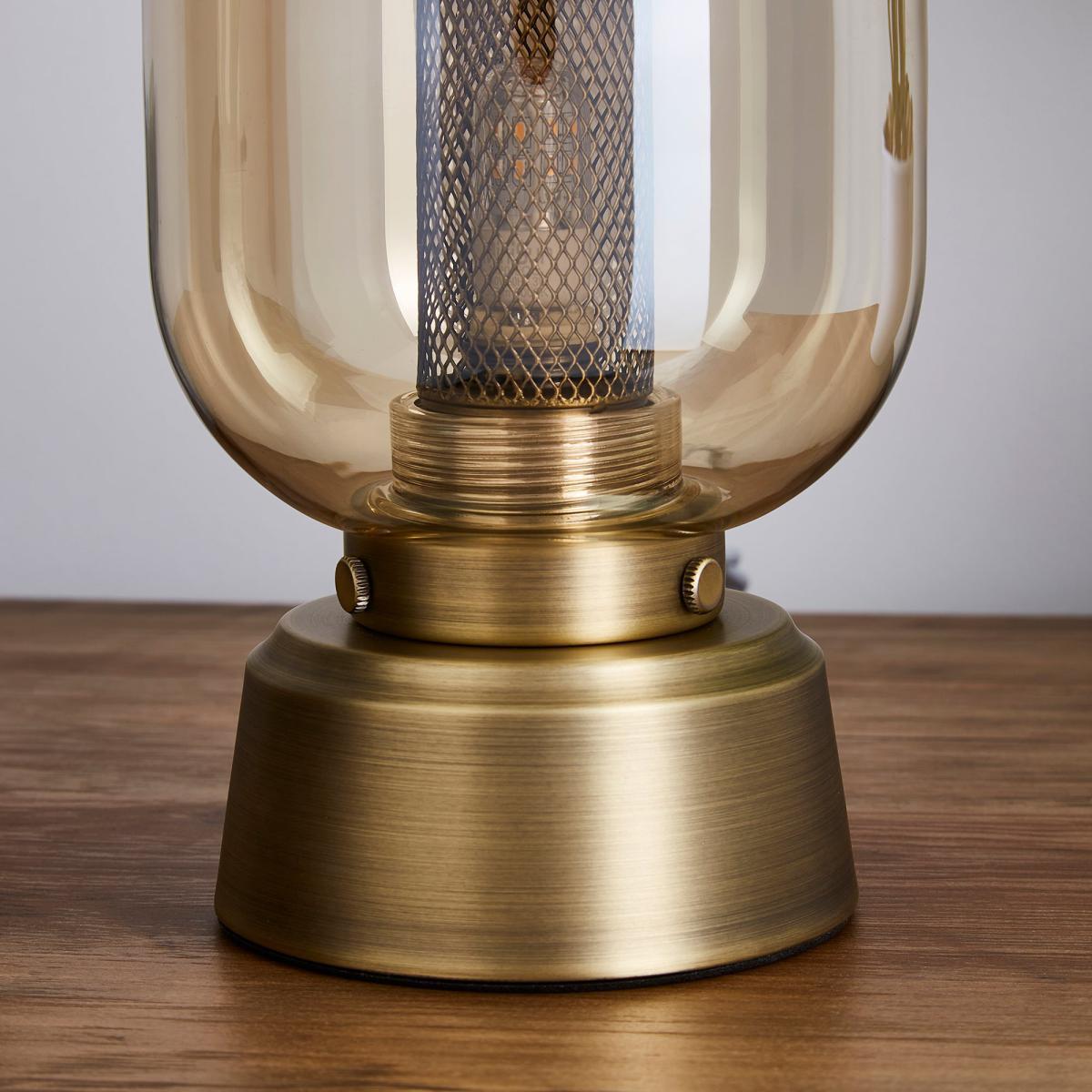 Safi Mesh Detail Touch Table Lamp Antique Brass Antique Brass – image 3
