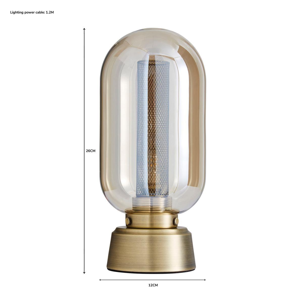 Safi Mesh Detail Touch Table Lamp Antique Brass Antique Brass – image 5