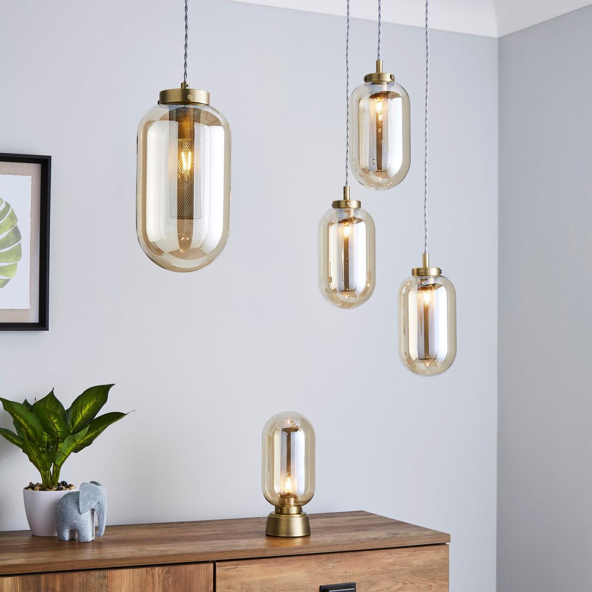 Safi Mesh Detail Touch Table Lamp Antique Brass Antique Brass – image 6