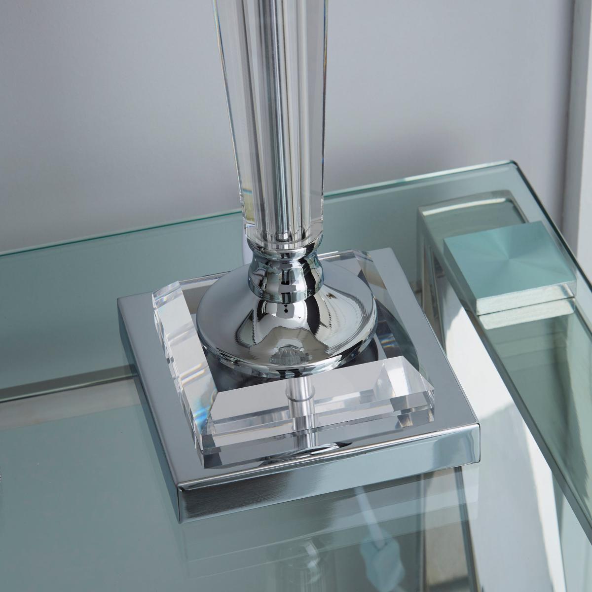 Windsor Clear Table Lamp Silver – image 3