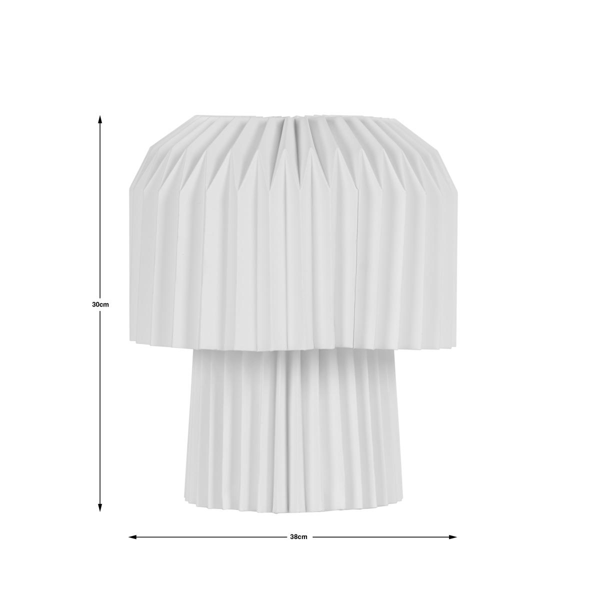 Origami Paper Table Lamp 38cm Mushroom White – image 4