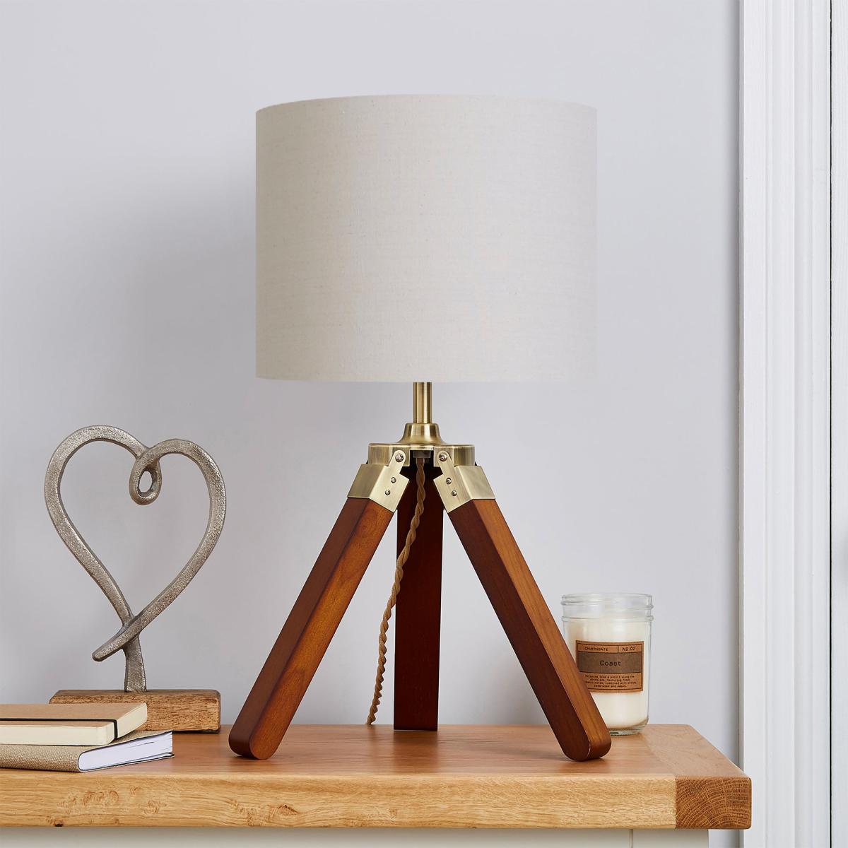 Trio Tripod Natural Table Lamp Brown – image 2