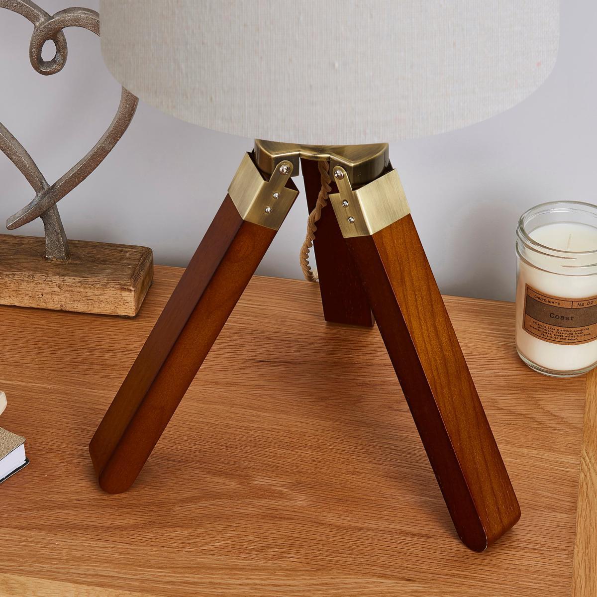 Trio Tripod Natural Table Lamp Brown – image 4
