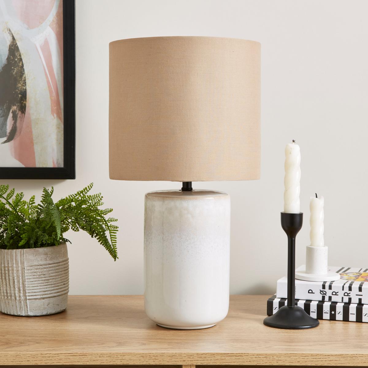 Reema Reactive Glaze Table Lamp Natural – image 2