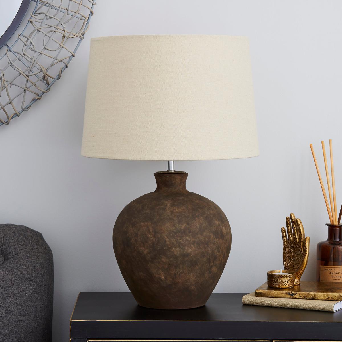 Santiago Large Washed Urn Table Lamp Light Brown / Natural – image 2