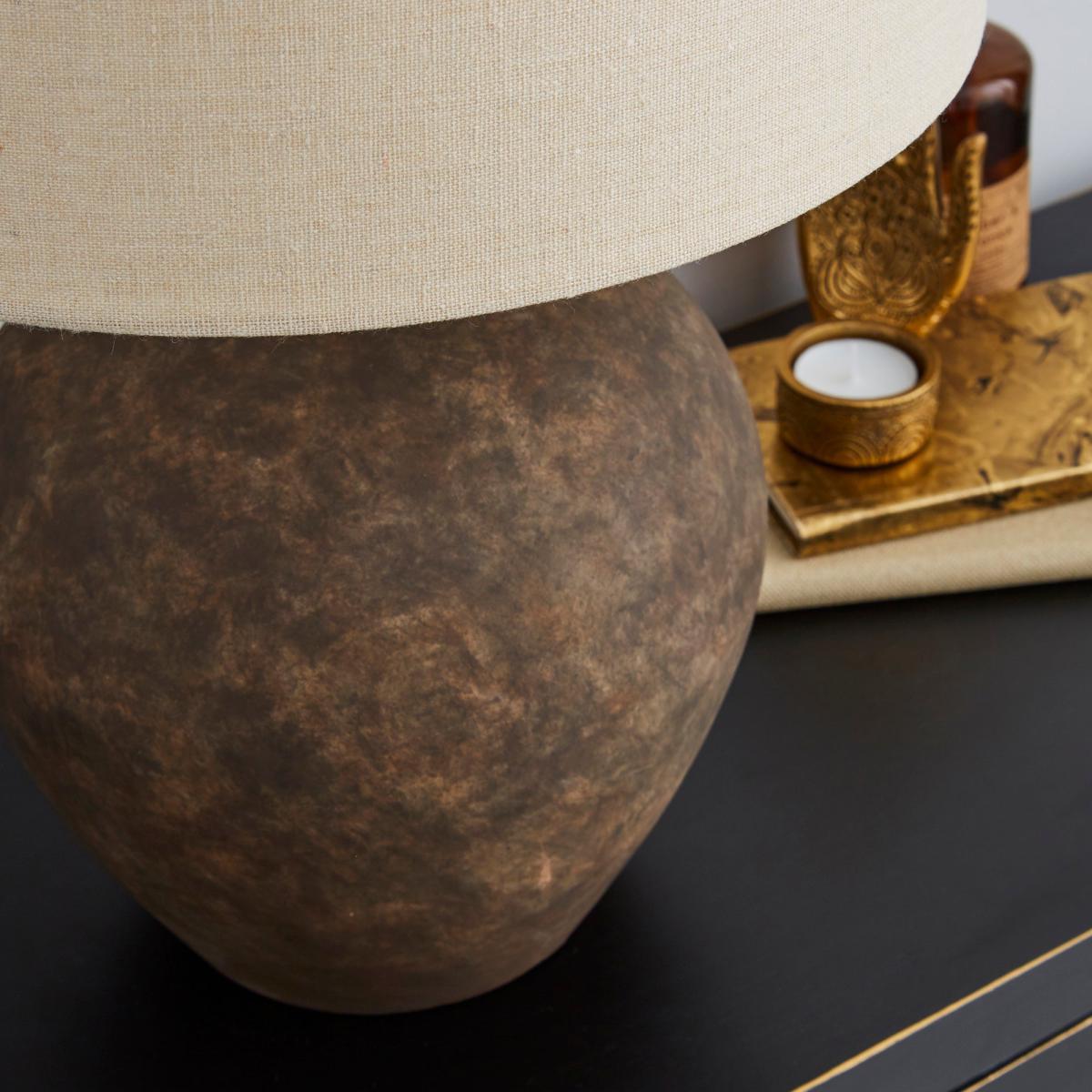 Santiago Large Washed Urn Table Lamp Light Brown / Natural – image 4