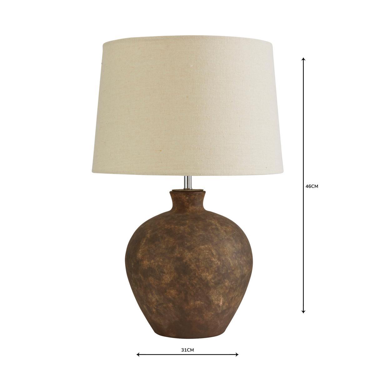 Santiago Large Washed Urn Table Lamp Light Brown / Natural – image 5