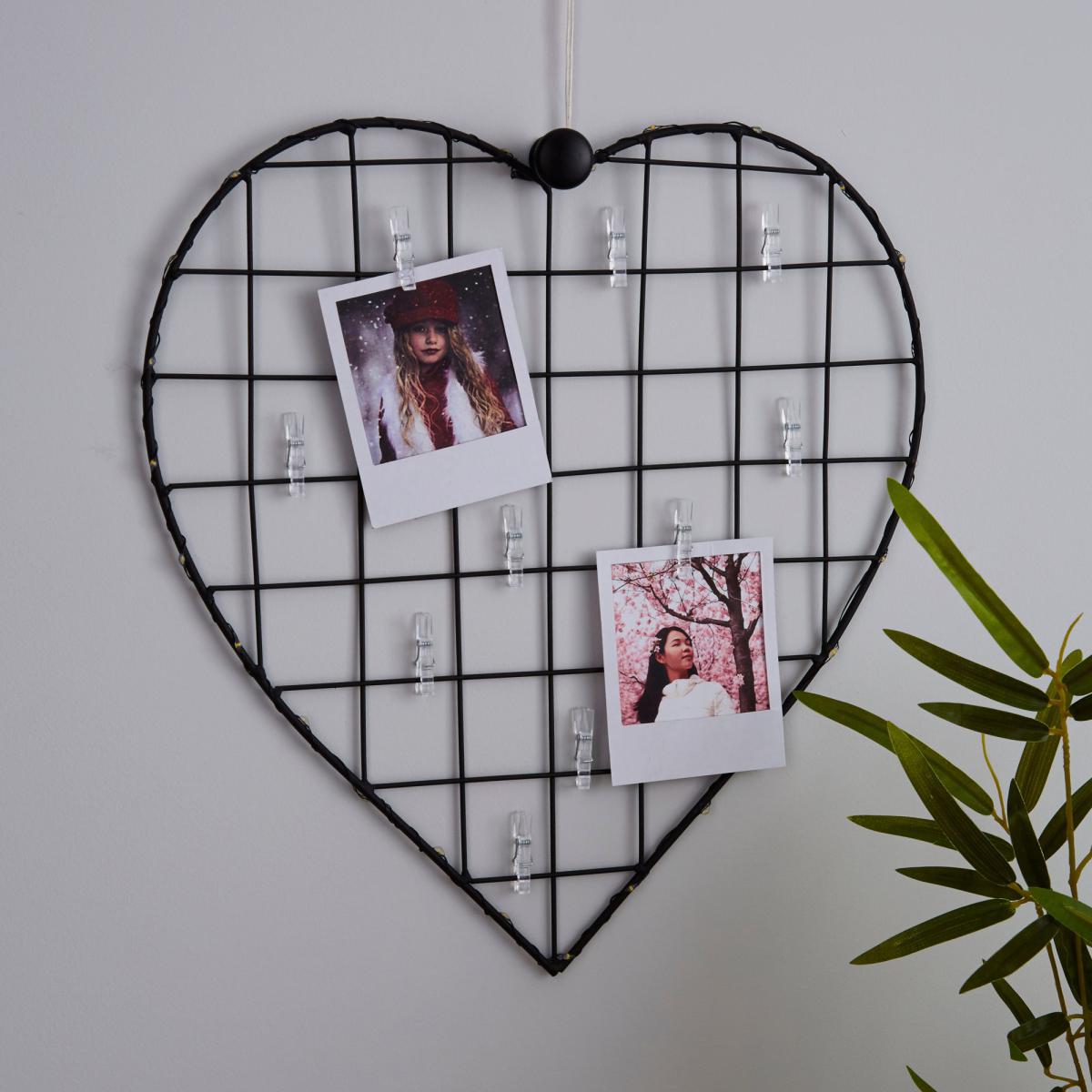 Black Heart With Photo Pegs Light Black – image 2