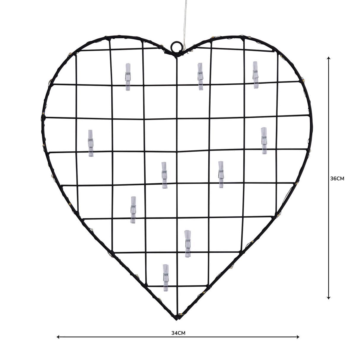 Black Heart With Photo Pegs Light Black – image 5