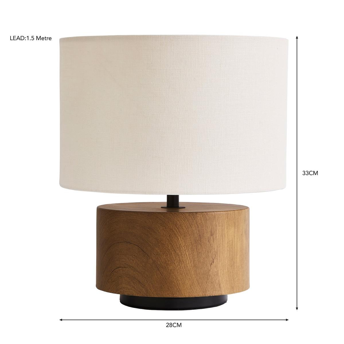 Elements Sunds Shaded Table Lamp Pine (Brown) – image 6