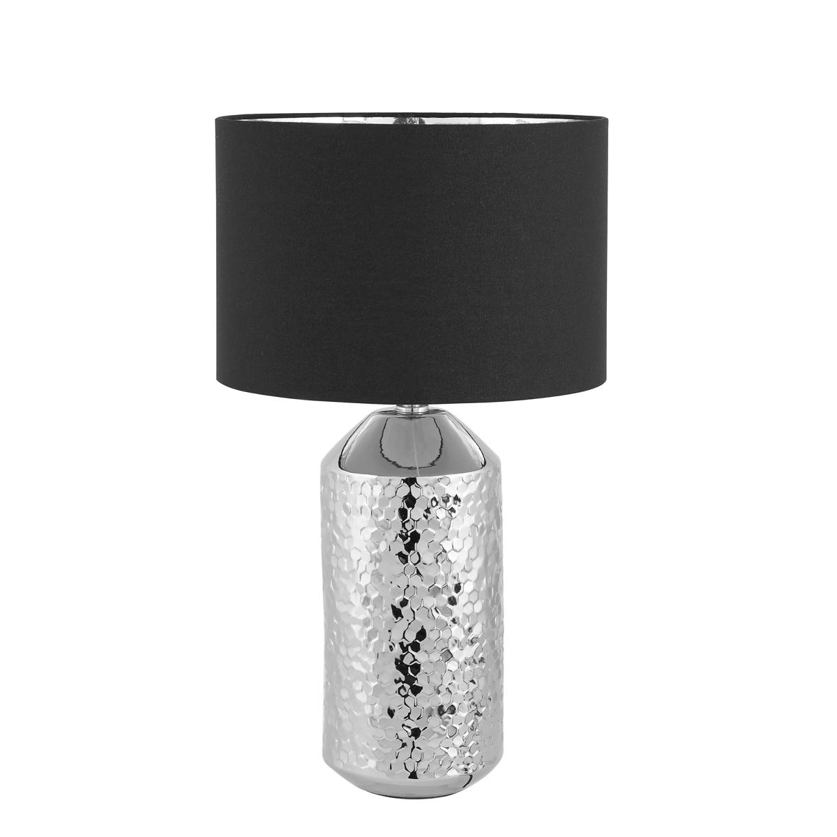 Vega Textured Ceramic Table Lamp Silver – image 2