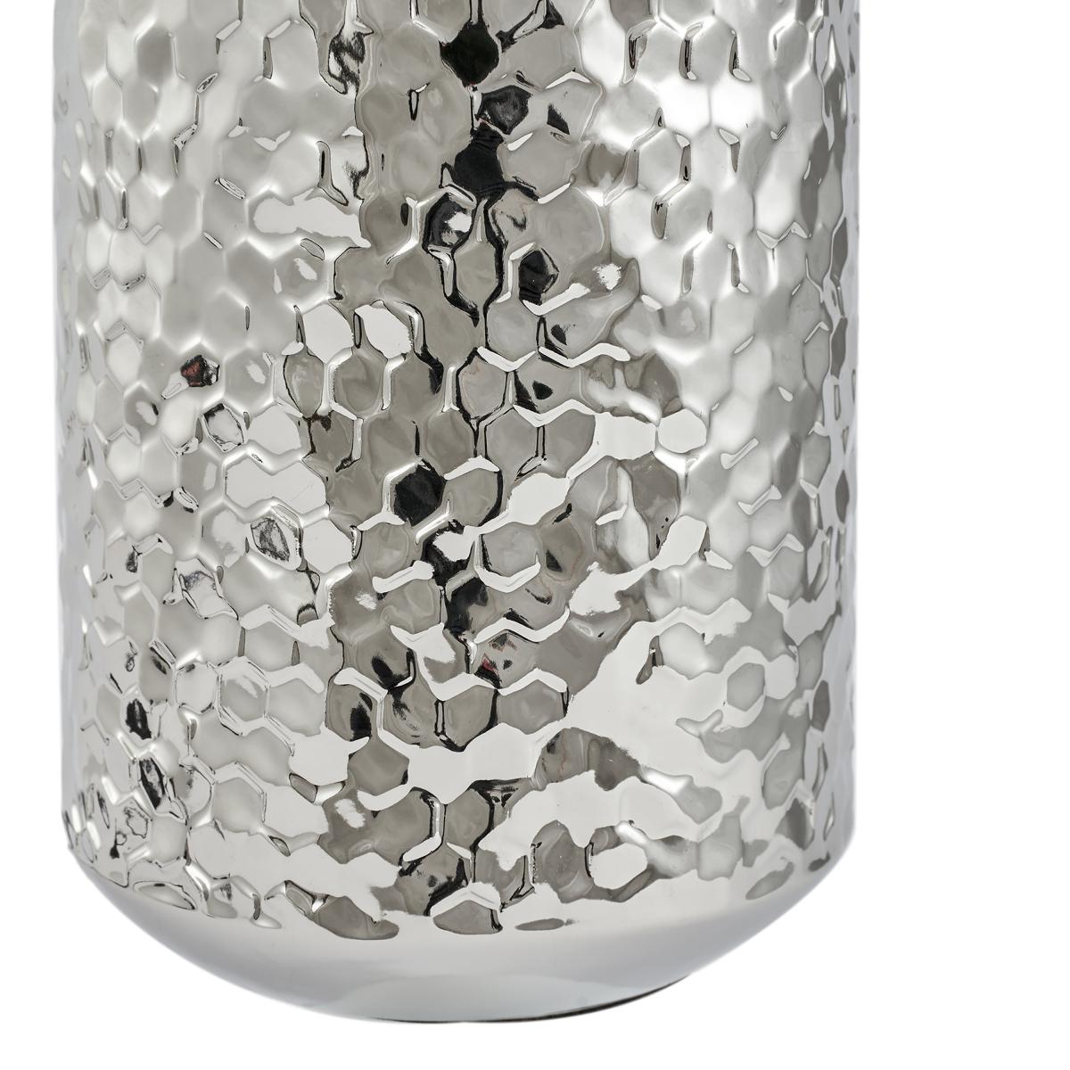 Vega Textured Ceramic Table Lamp Silver – image 3