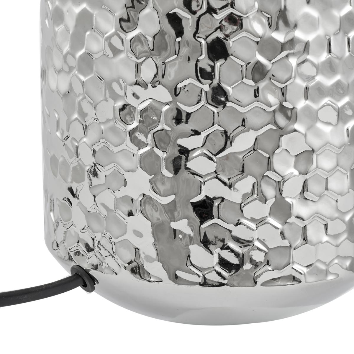 Vega Textured Ceramic Table Lamp Silver – image 5