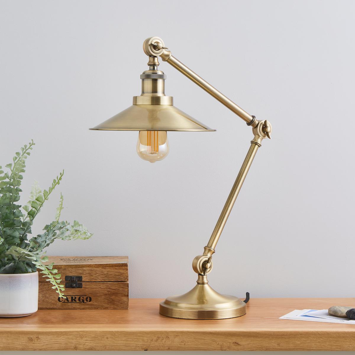 Churchgate Langton Antique Brass Table Lamp Gold – image 2