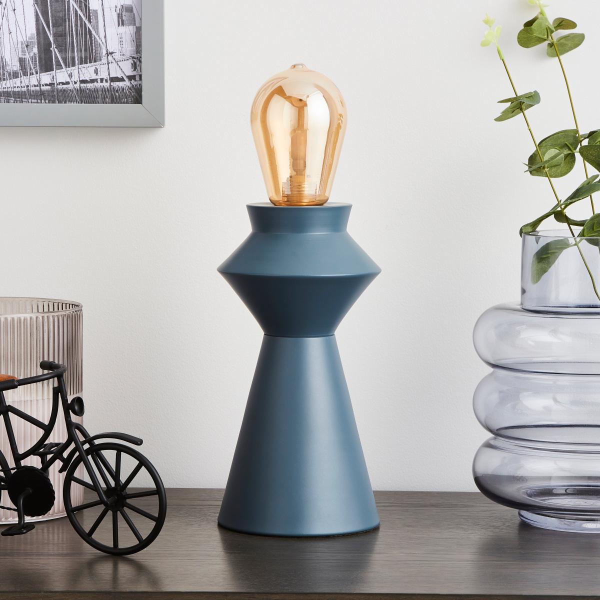 Geometric Shaped Table Lamp Grey – image 2