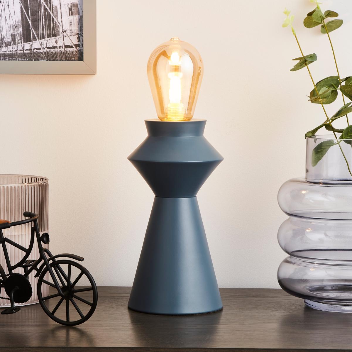 Geometric Shaped Table Lamp Grey – image 1
