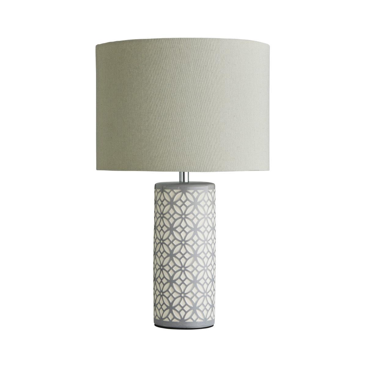 Geo Tile Ceramic Table Lamp Grey – image 5