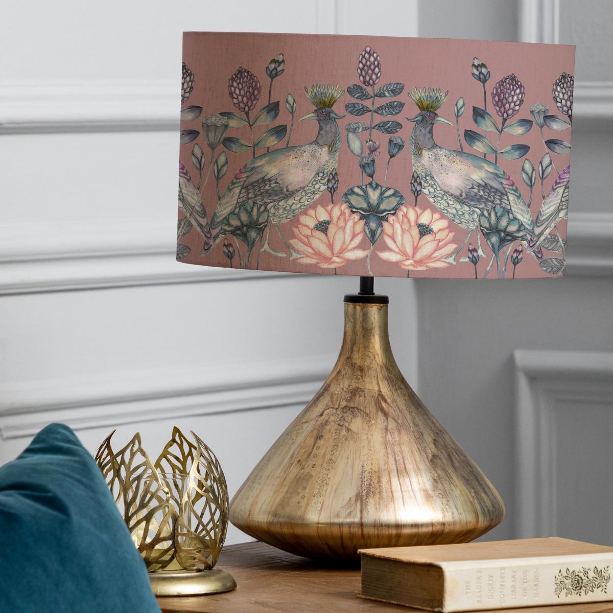 Luna Table Lamp with Ahura Shade Ahura Mauve Purple – image 1