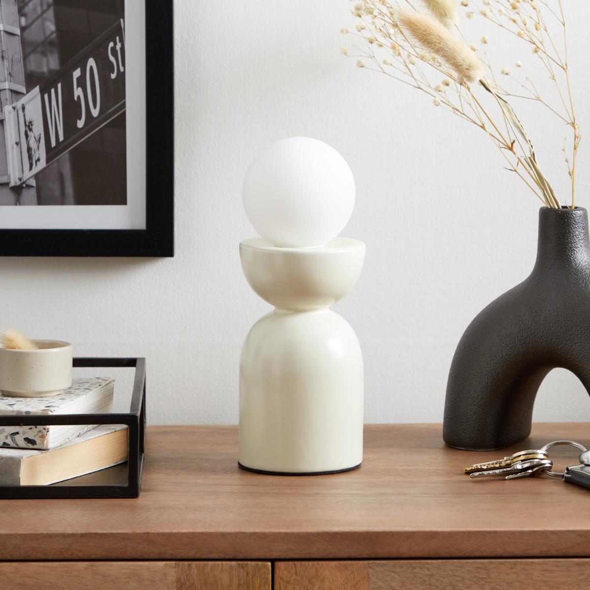 Elements Lunebar Table Lamp White Sand – image 2