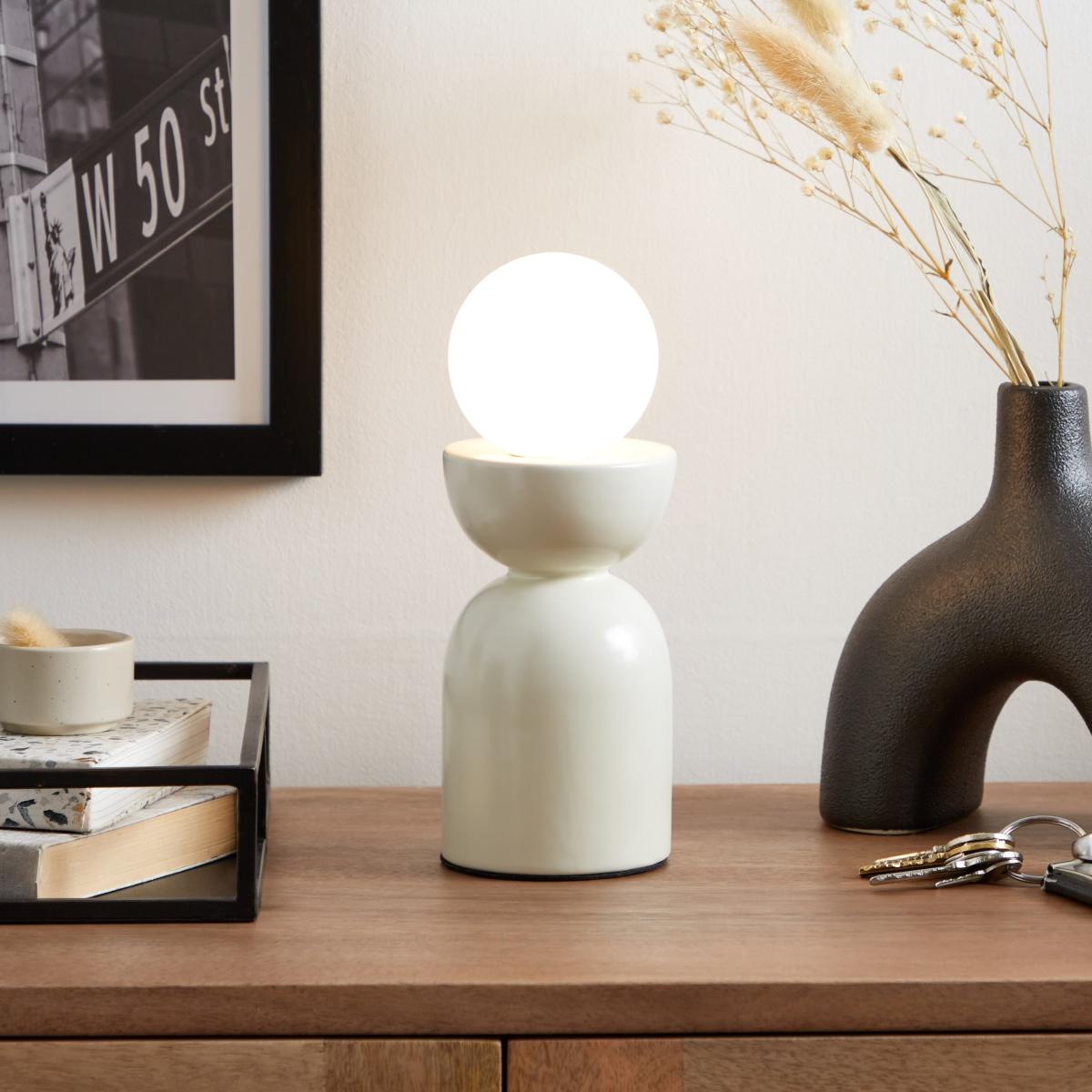 Elements Lunebar Table Lamp White Sand – image 1