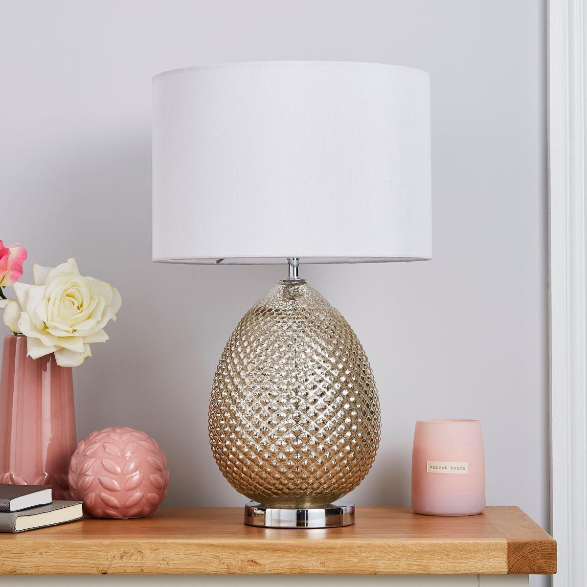 Kylee Mercury Glass Table Lamp Silver – image 2