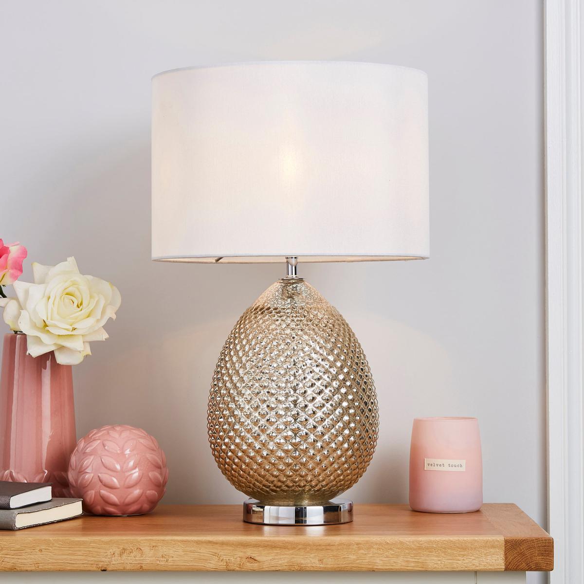 Kylee Mercury Glass Table Lamp Silver – image 1