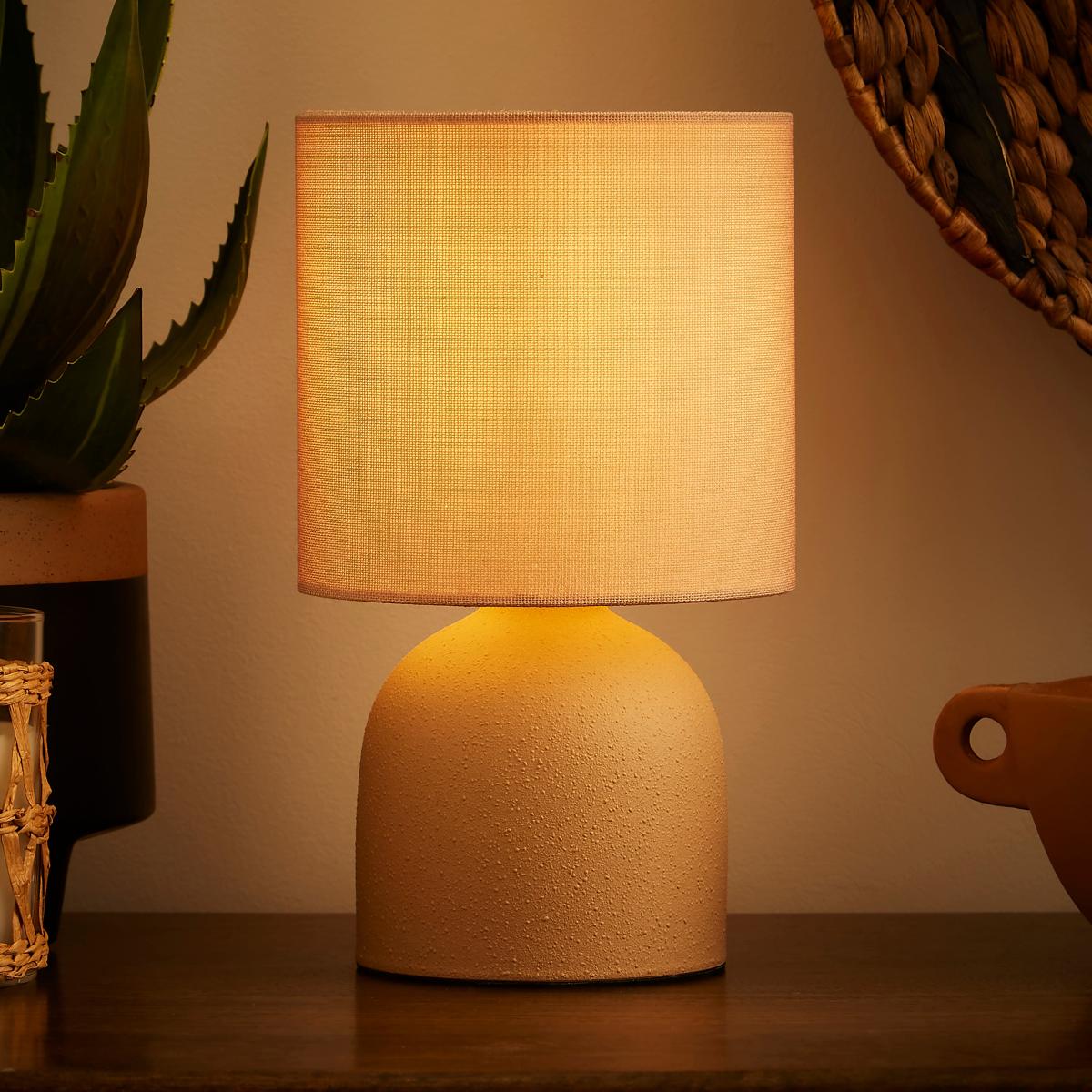 Hera Textured Ceramic Table Lamp Pebble – image 2