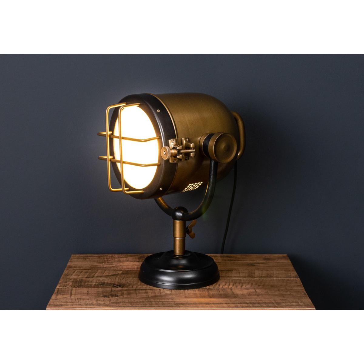 Brass Industrial Spotlight Table Lamp – image 2