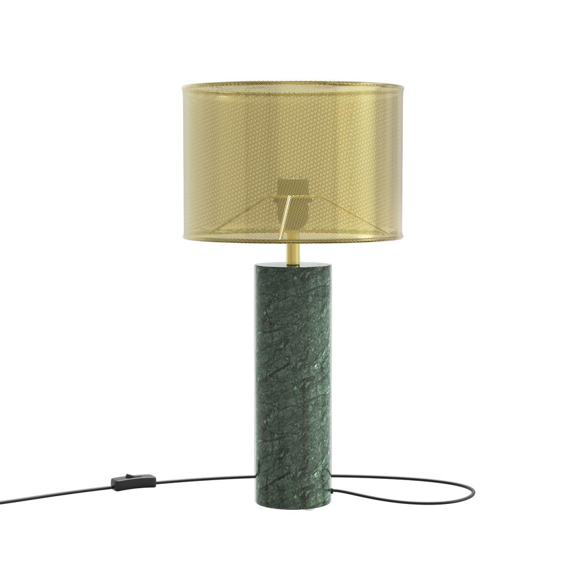 Brass and Green Marble Table Lamp - Lincoln – image 2