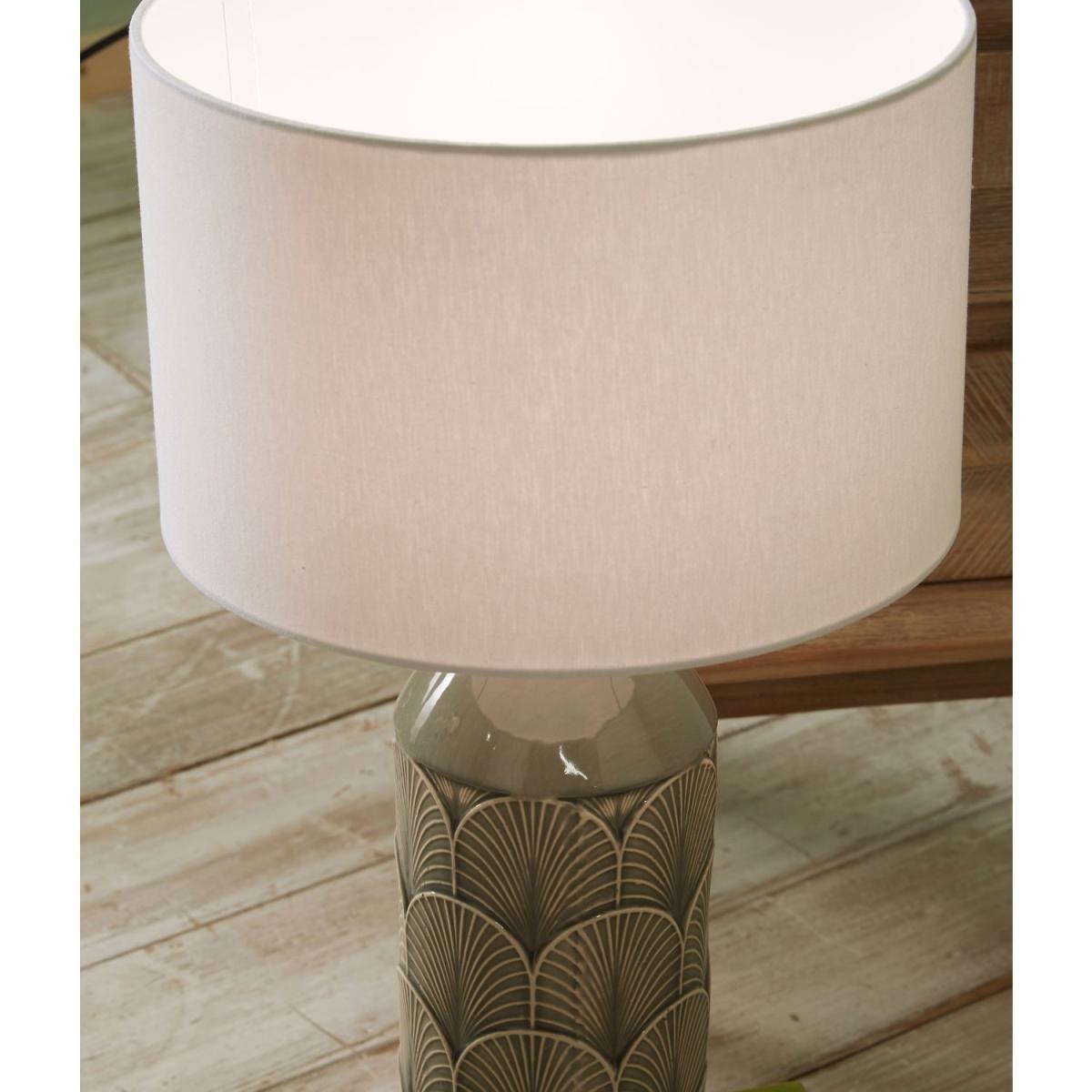 Embossed Grey Ceramic Table Lamp - Bethan – image 2